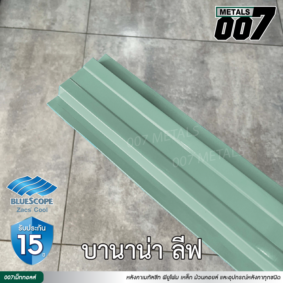 ลอนรั้ว บลูสโคป กว้าง 10 ซม. สีบานาน่า ลีฟ
